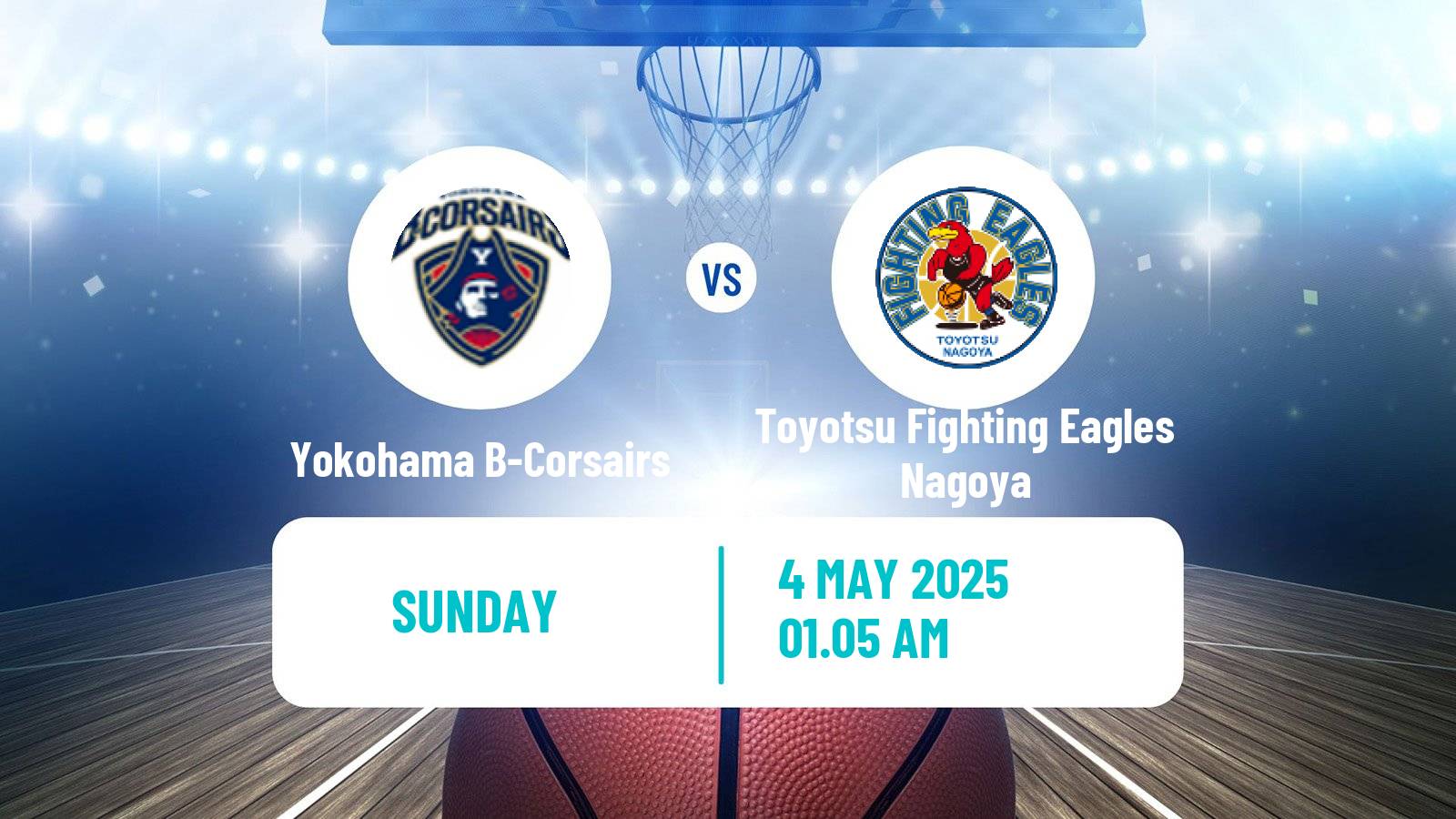 Basketball BJ League Yokohama B-Corsairs - Toyotsu Fighting Eagles Nagoya