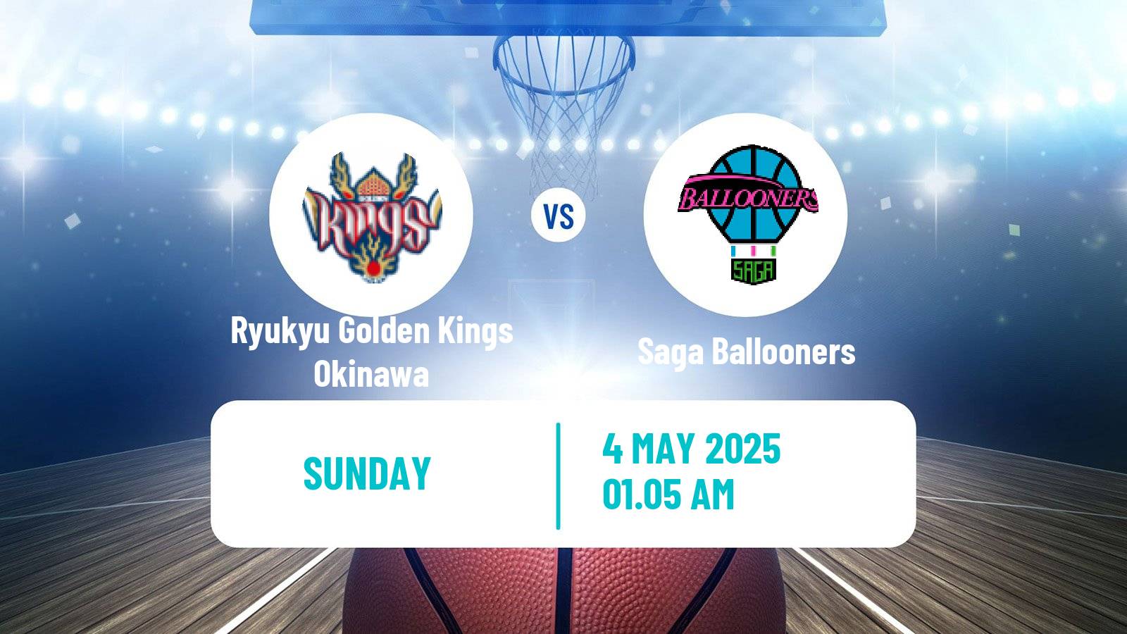 Basketball BJ League Ryukyu Golden Kings Okinawa - Saga Ballooners