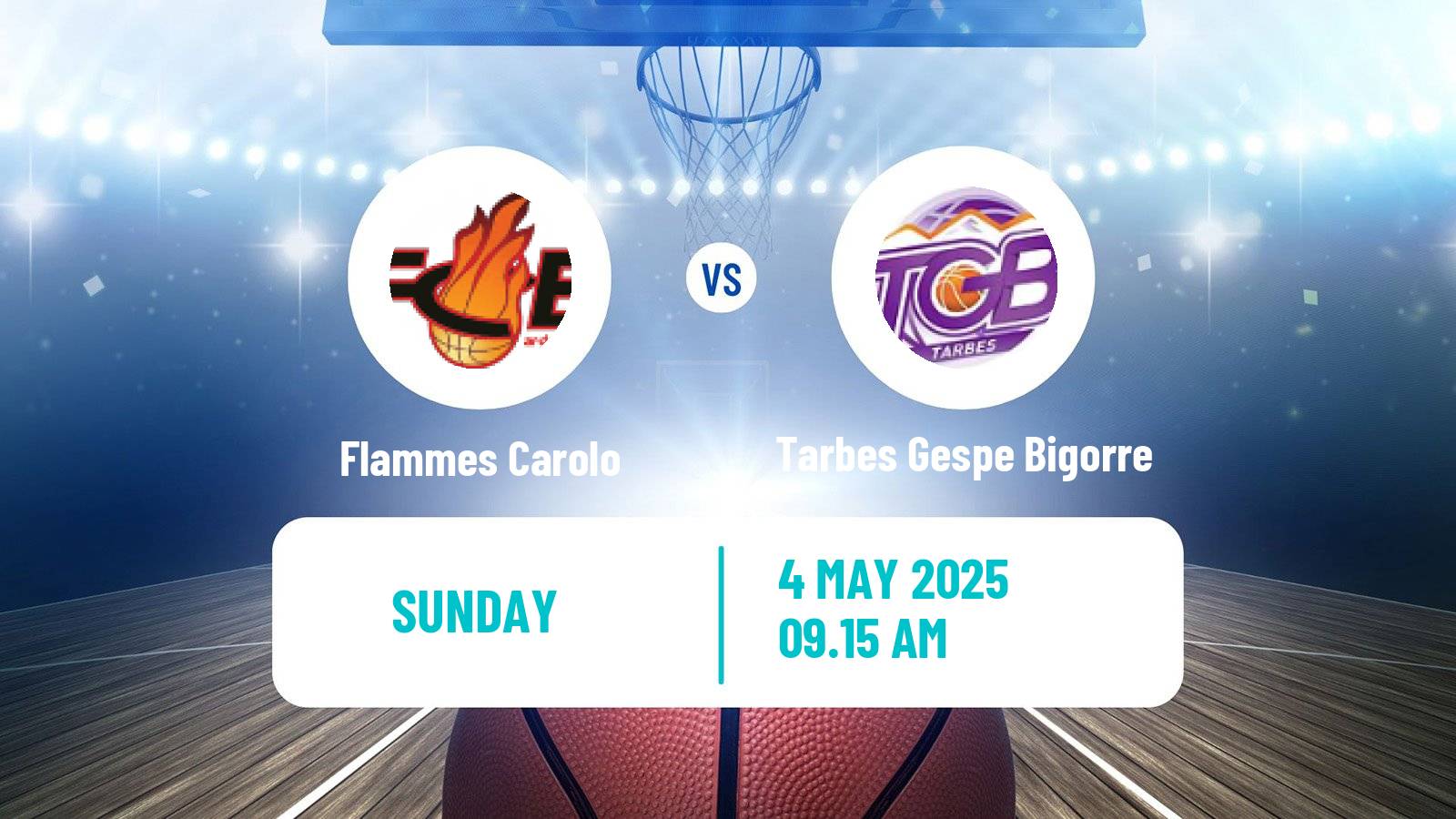Basketball French LFB Flammes Carolo - Tarbes Gespe Bigorre