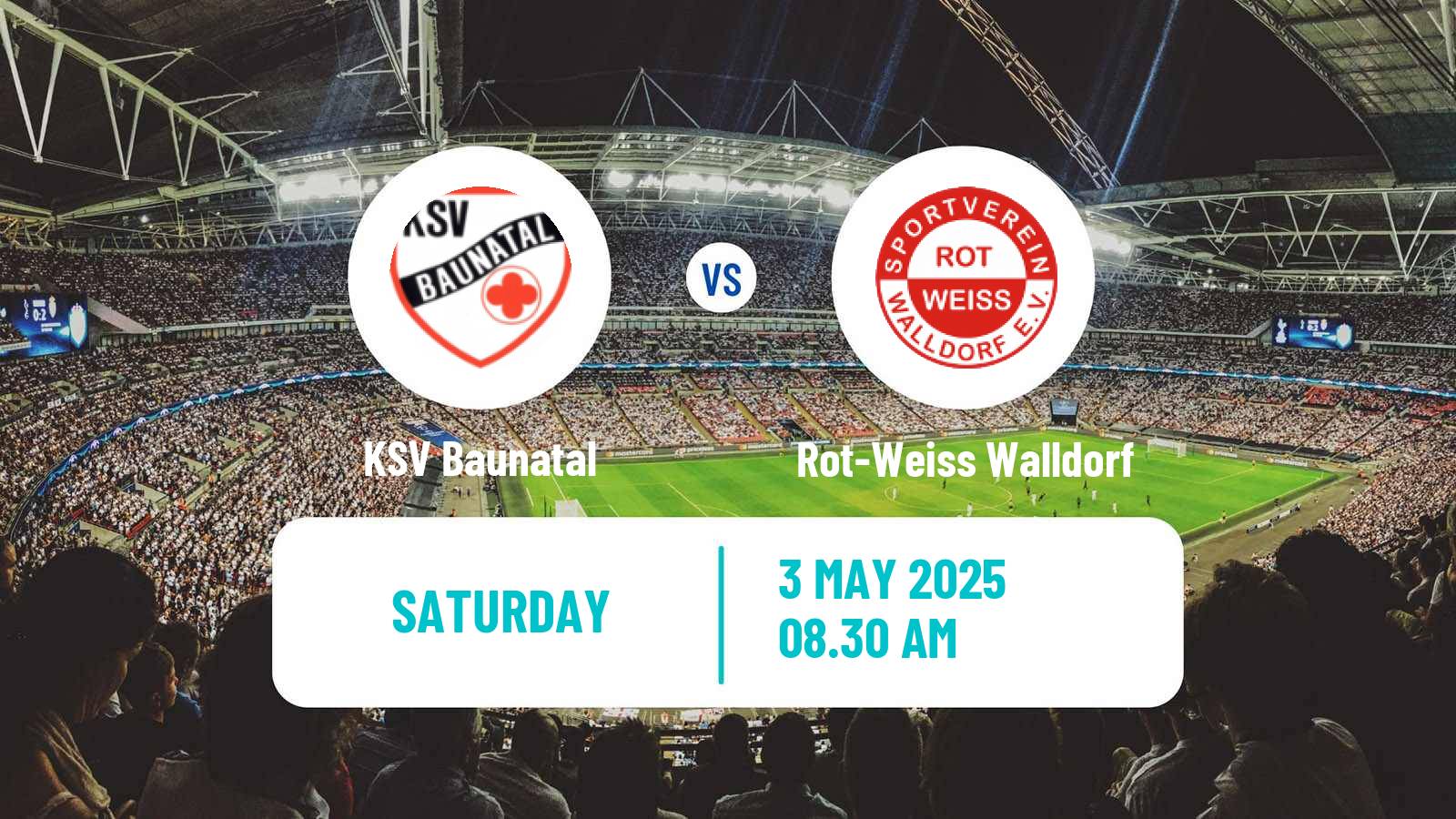 Soccer German Oberliga Hessen Baunatal - Rot-Weiss Walldorf