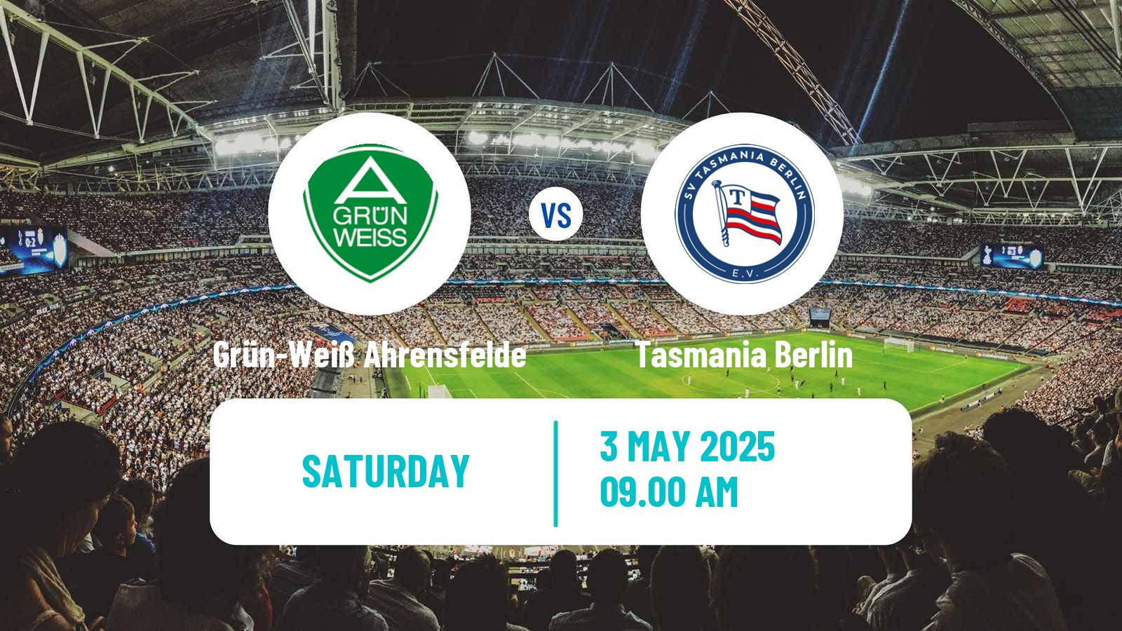Soccer German Oberliga NOFV-Nord Grün-Weiß Ahrensfelde - Tasmania Berlin
