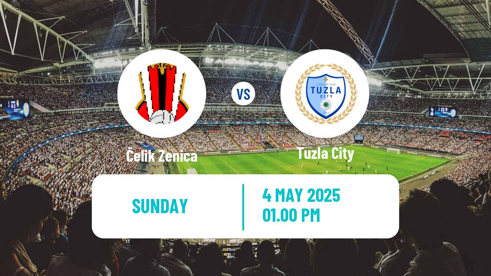 Soccer Bosnian Prva Liga FBiH Čelik Zenica - Tuzla City