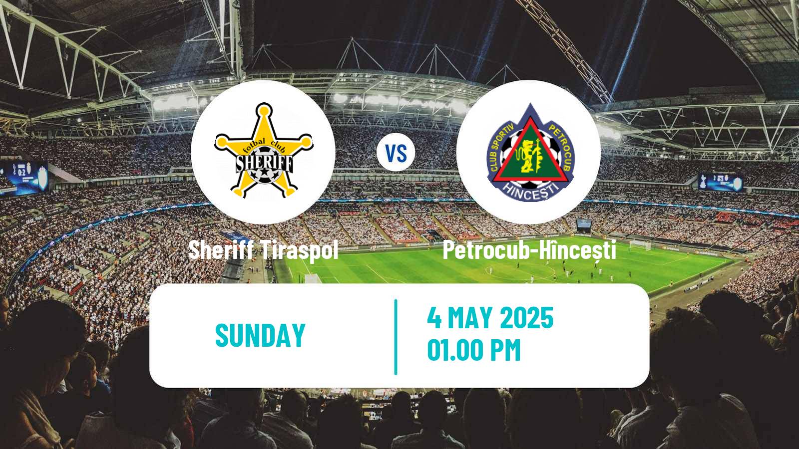 Soccer Moldovan Super Liga Sheriff Tiraspol - Petrocub-Hîncești