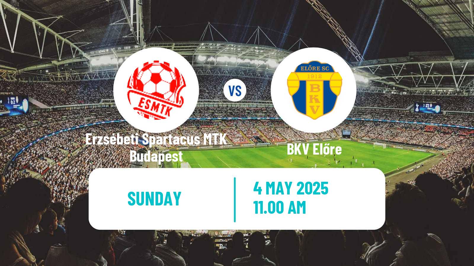 Soccer Hungarian NB III Southeast Erzsébeti Spartacus MTK Budapest - BKV Előre