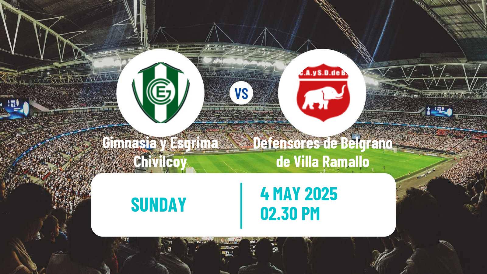 Soccer Argentinian Torneo Federal Gimnasia y Esgrima Chivilcoy - Defensores de Belgrano de Villa Ramallo