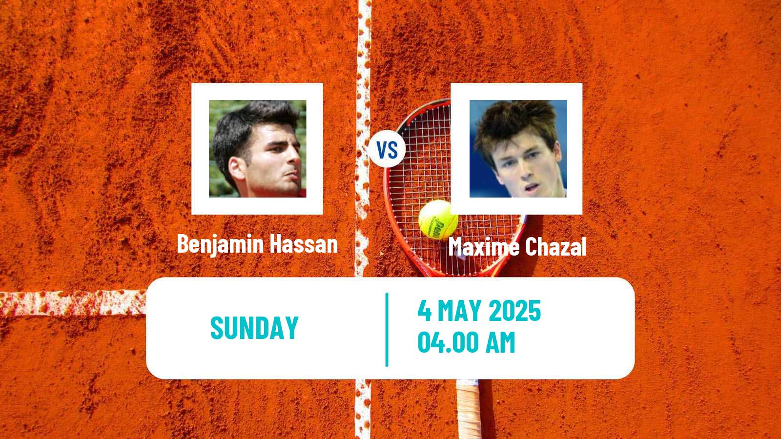 Tennis Prague Challenger Men Benjamin Hassan - Maxime Chazal
