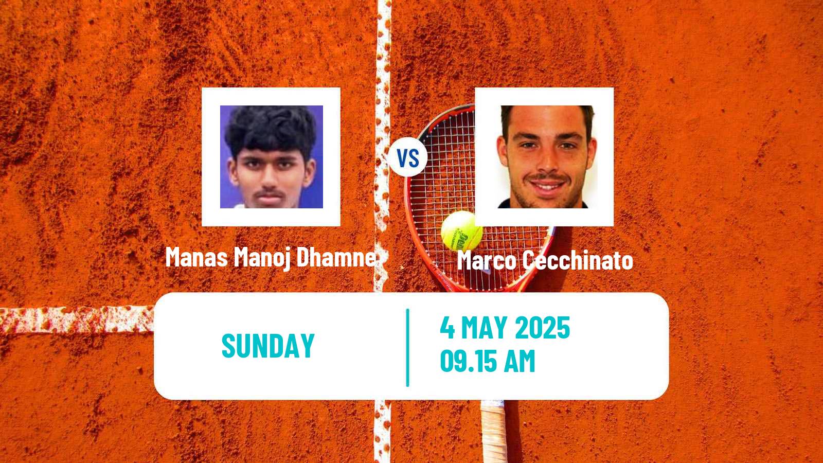 Tennis Francavilla Challenger Men Manas Manoj Dhamne - Marco Cecchinato