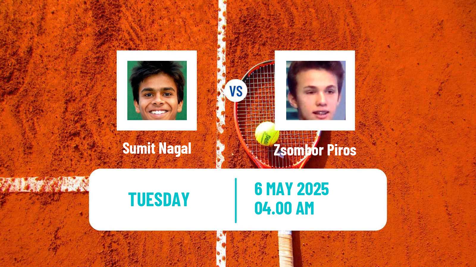 Tennis Prague Challenger Men Sumit Nagal - Zsombor Piros