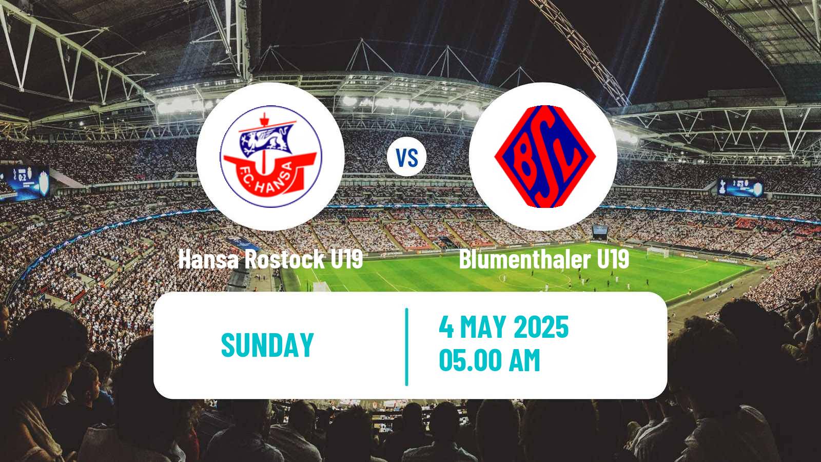 Soccer German DFB Youth League Hansa Rostock U19 - Blumenthaler U19