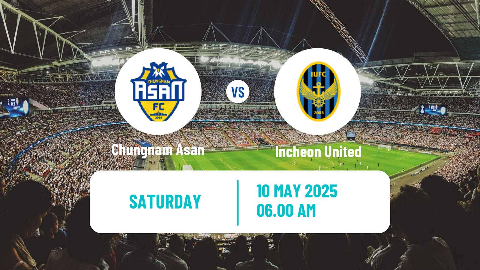 Soccer South Korean K-League 2 Chungnam Asan - Incheon United
