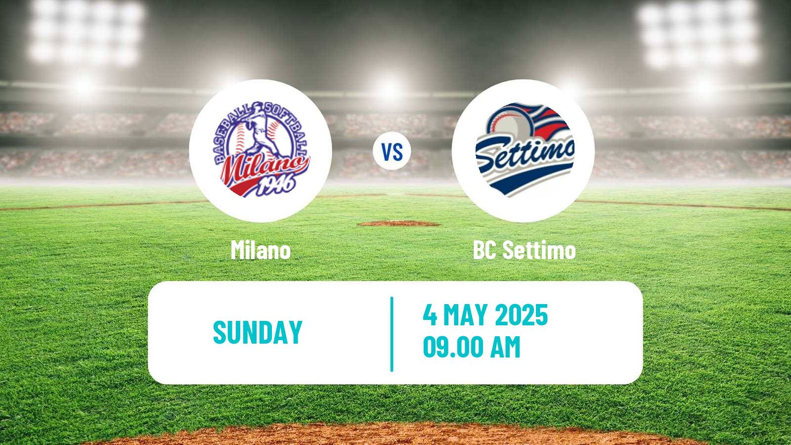 Baseball Italian Serie A1 Baseball Milano - Settimo