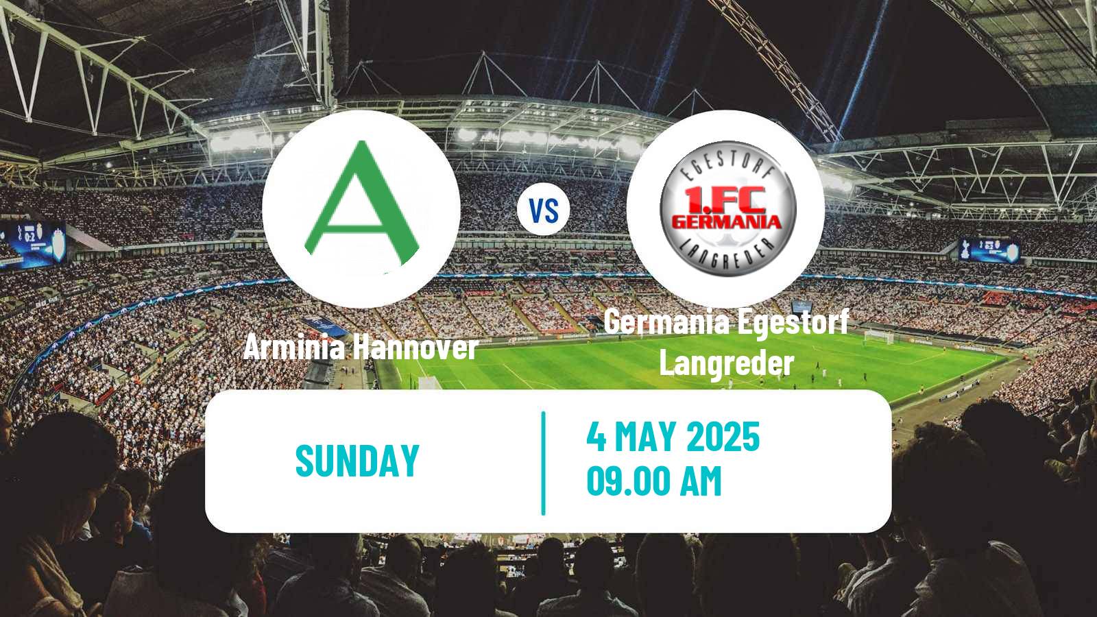 Soccer German Oberliga Niedersachsen Arminia Hannover - Germania Egestorf Langreder