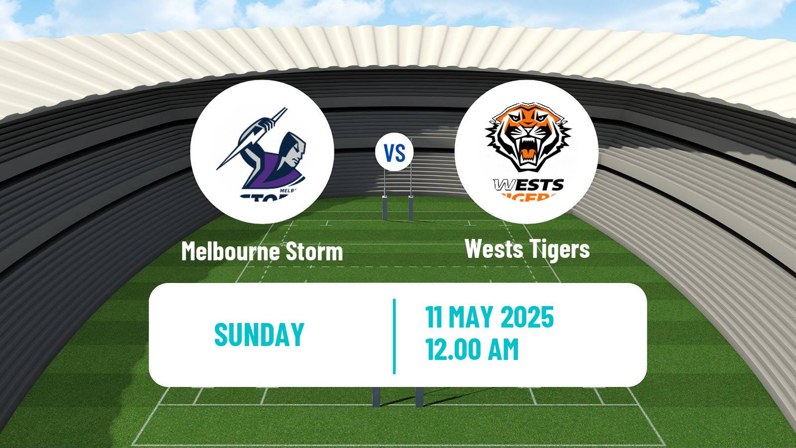 Rugby league Australian NRL Melbourne Storm - Wests Tigers