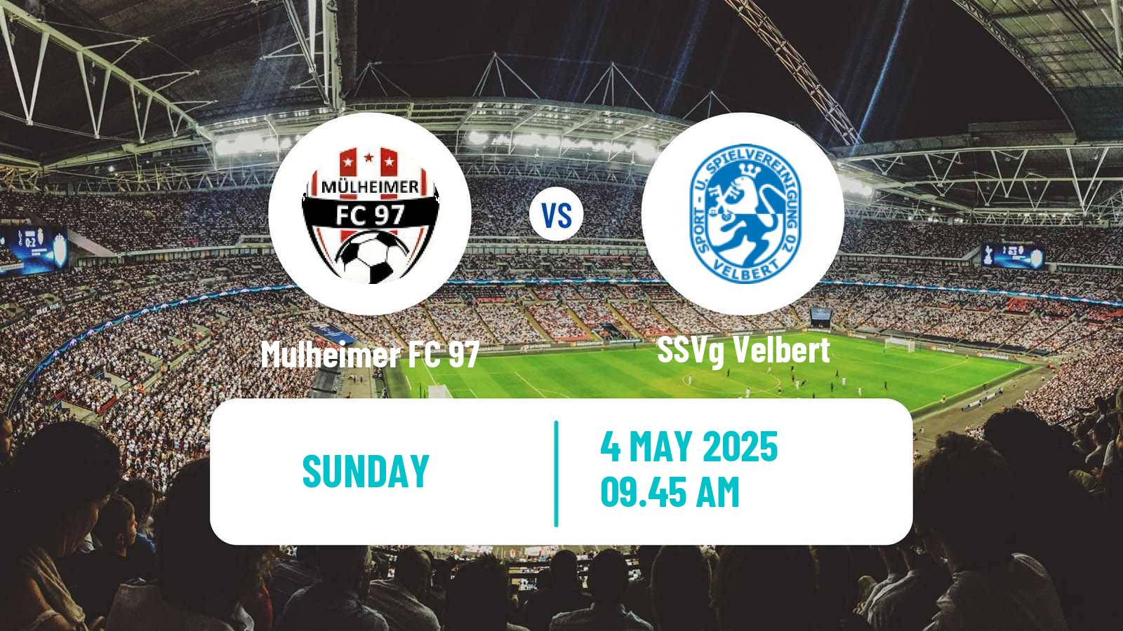 Soccer German Oberliga Niederrhein Mulheimer FC 97 - Velbert