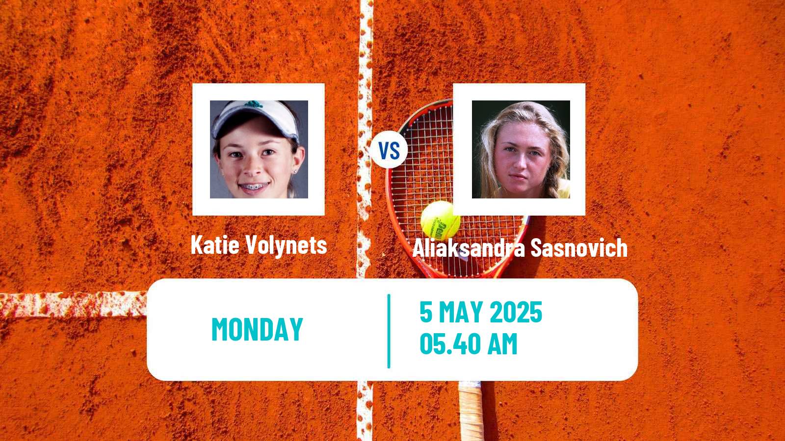 Tennis WTA Roma Katie Volynets - Aliaksandra Sasnovich