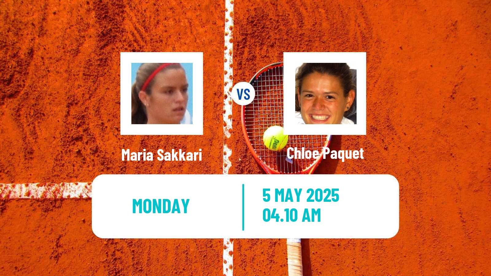 Tennis WTA Roma Maria Sakkari - Chloe Paquet