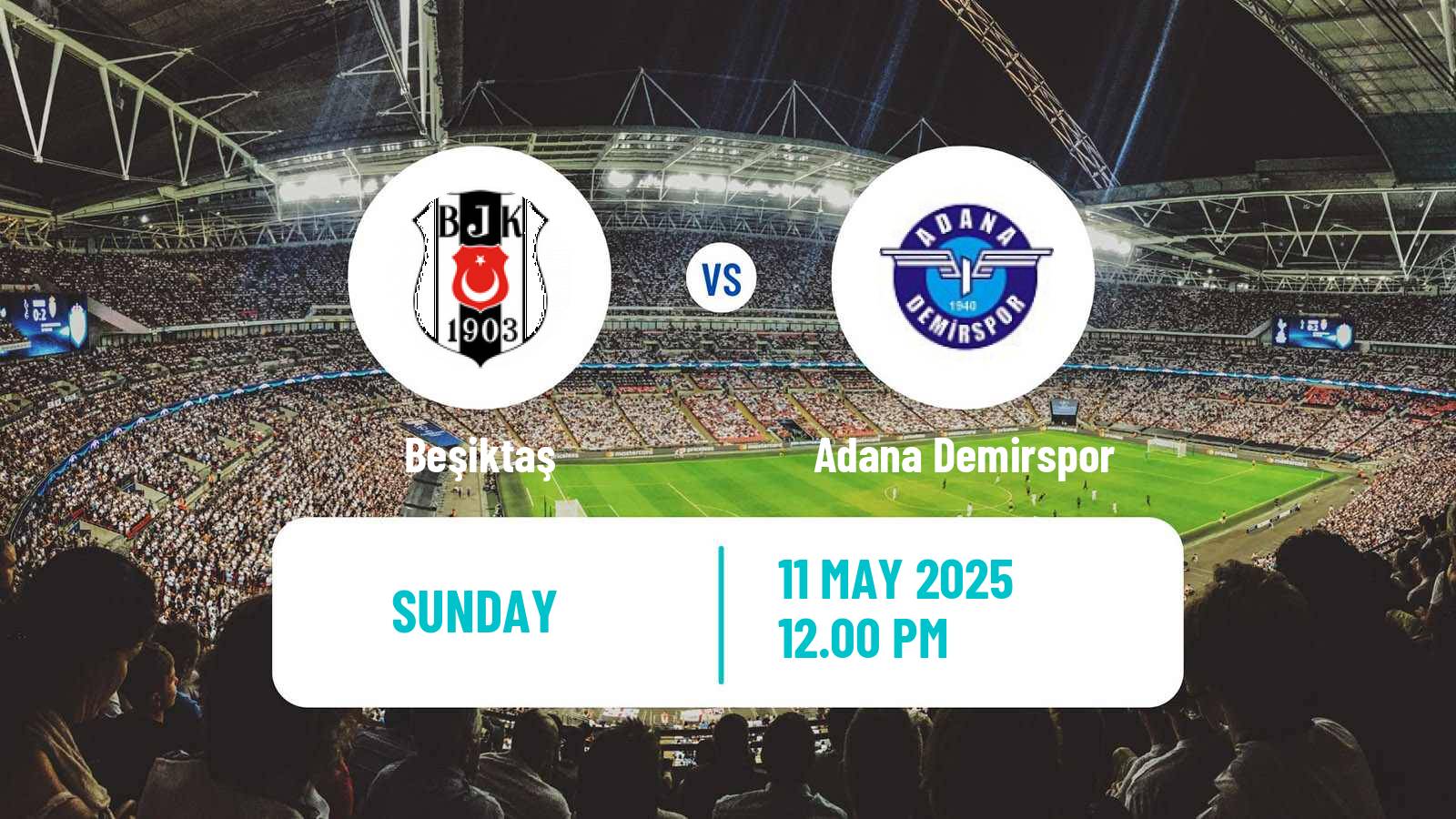 Soccer Turkish Super League Beşiktaş - Adana Demirspor