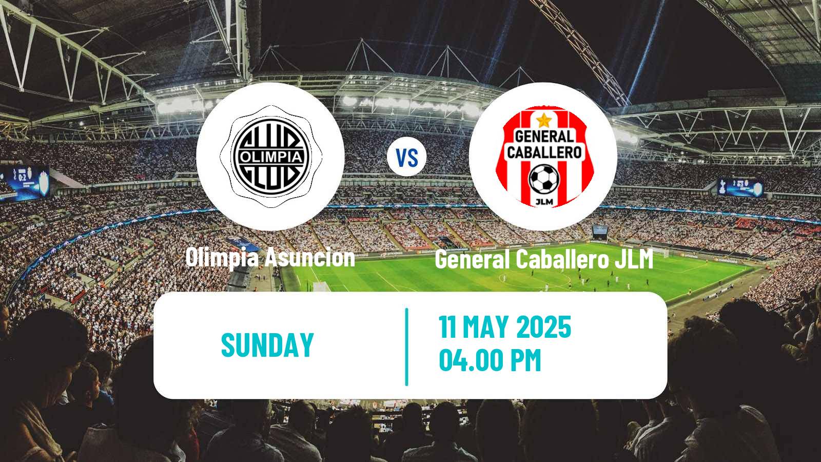 Soccer Paraguayan Primera Division Olimpia Asuncion - General Caballero JLM