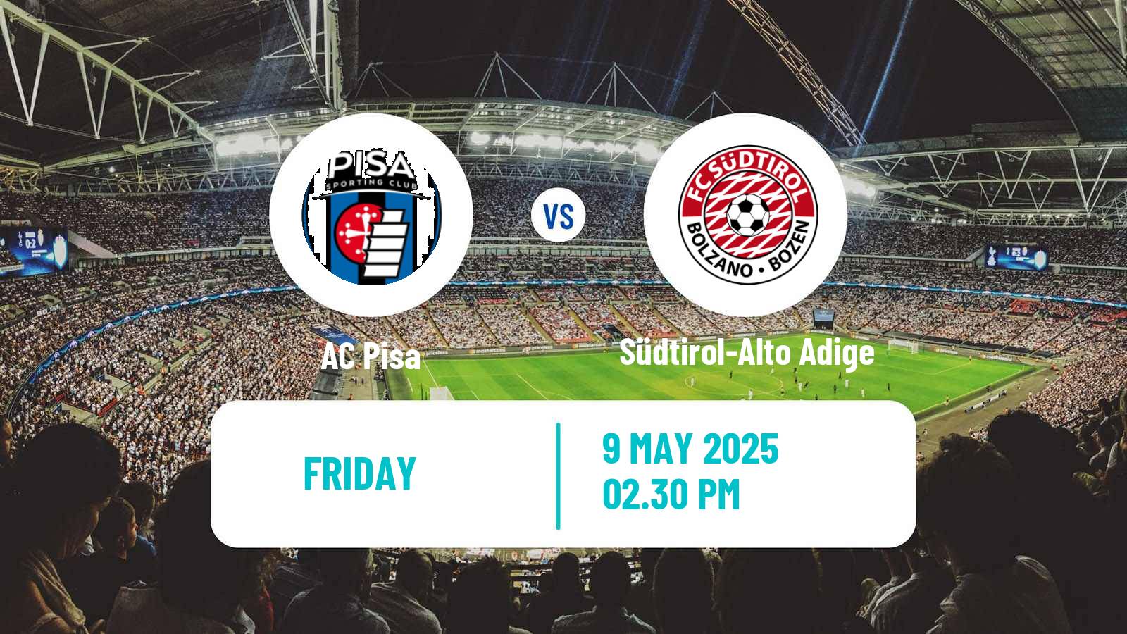 Soccer Italian Serie B Pisa - Südtirol-Alto Adige