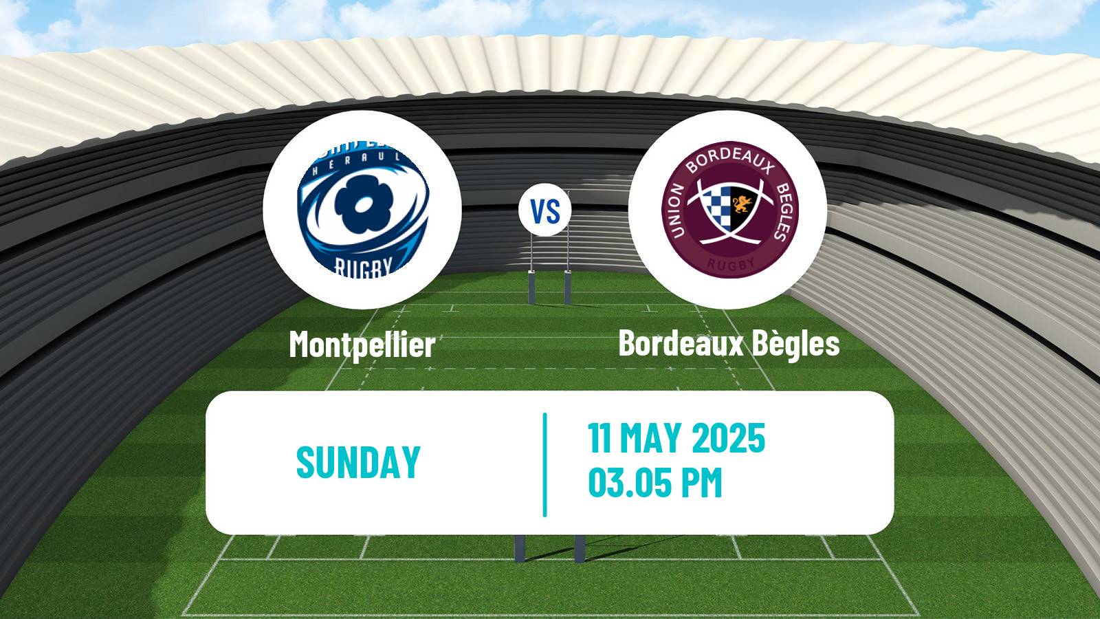 Rugby union French Top 14 Montpellier - Bordeaux Bègles