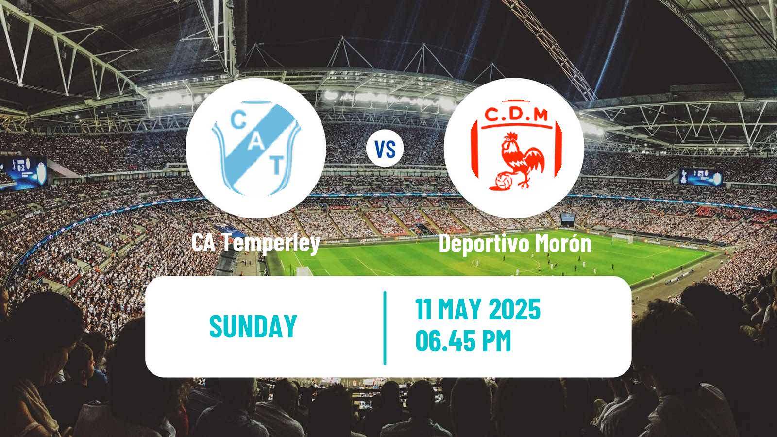 Soccer Argentinian Primera Nacional Temperley - Deportivo Morón