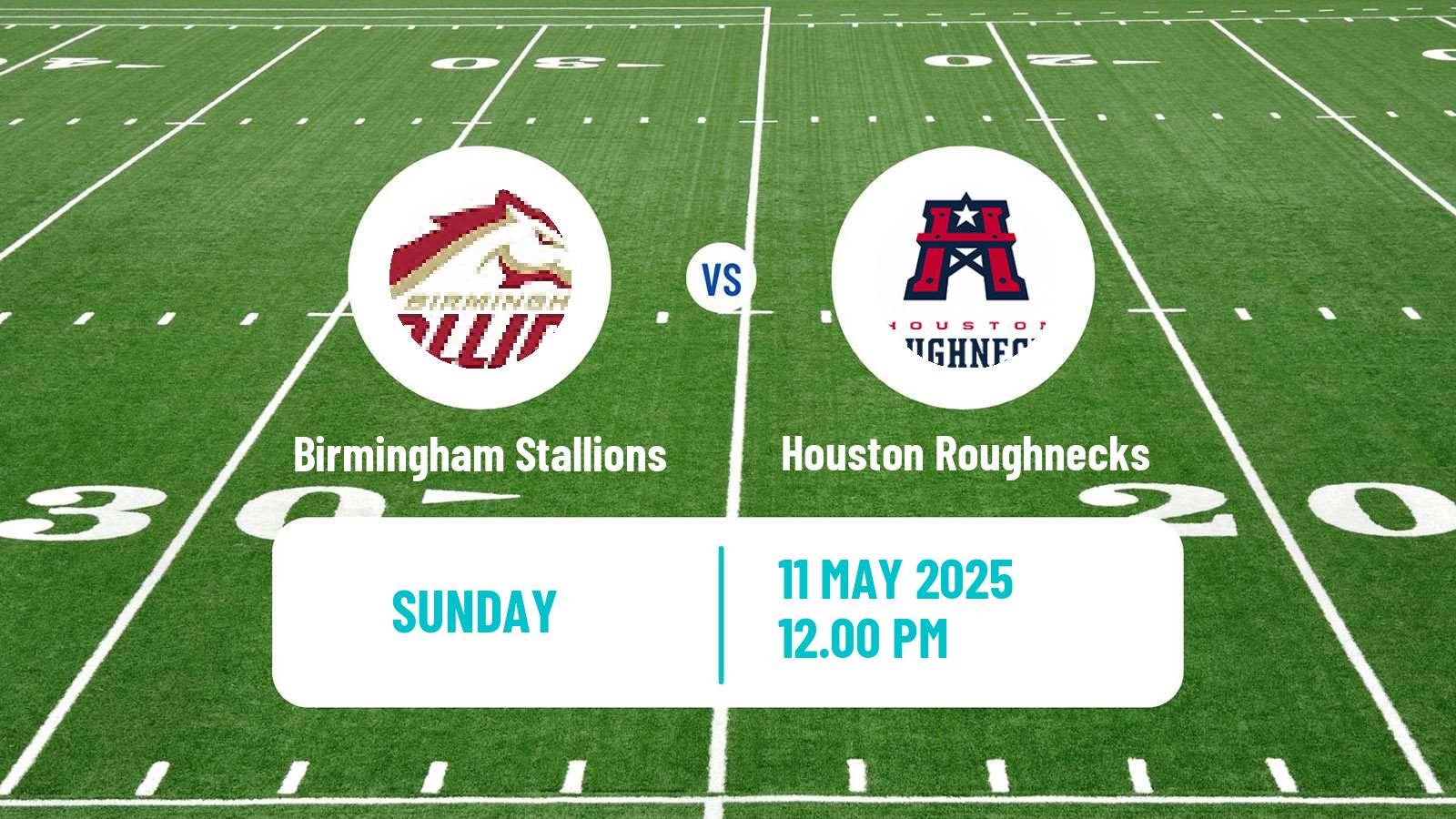 American football UFL Birmingham Stallions - Houston Roughnecks