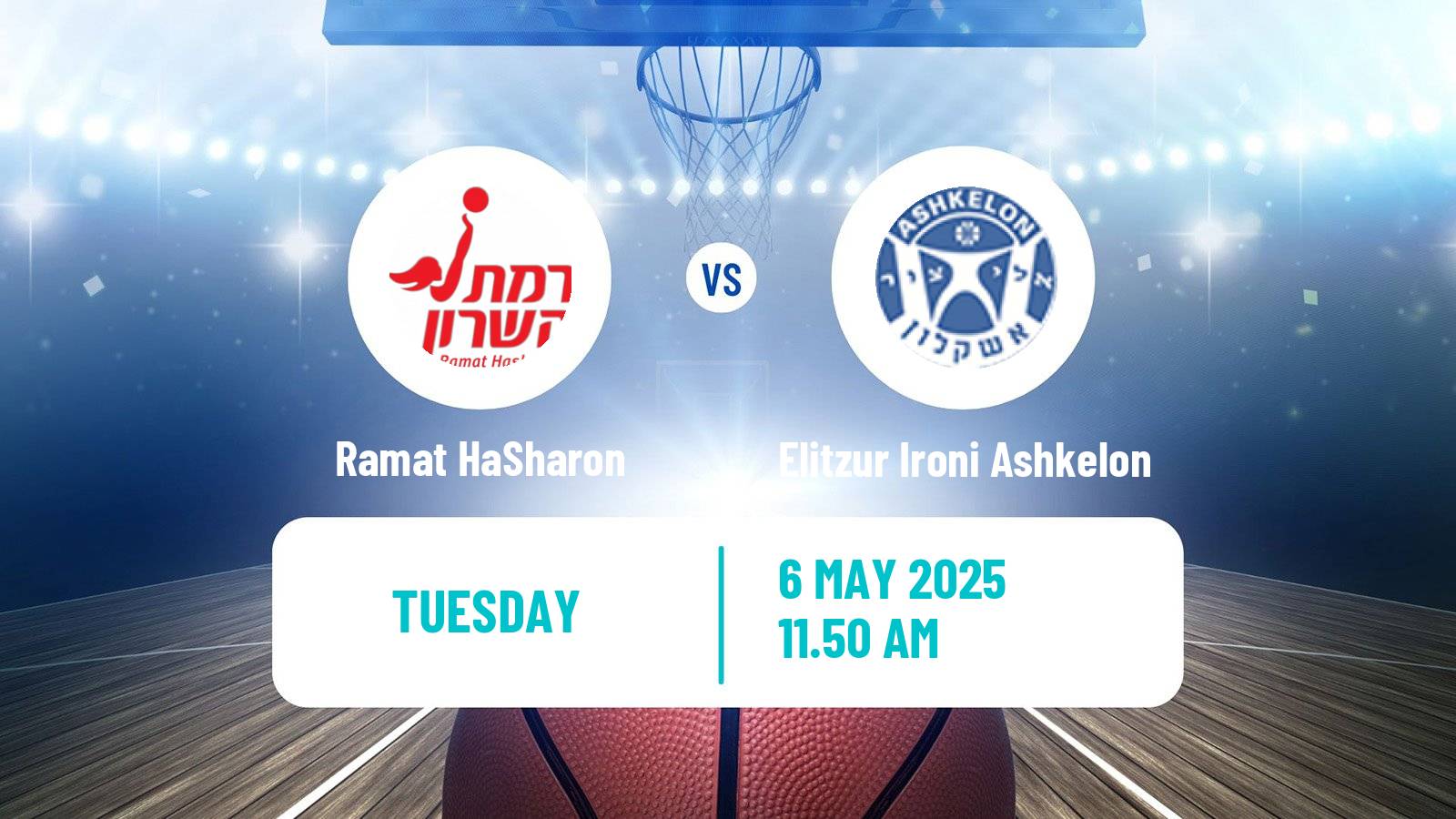 Basketball Israeli Liga Leumit Basketball Ramat HaSharon - Elitzur Ironi Ashkelon