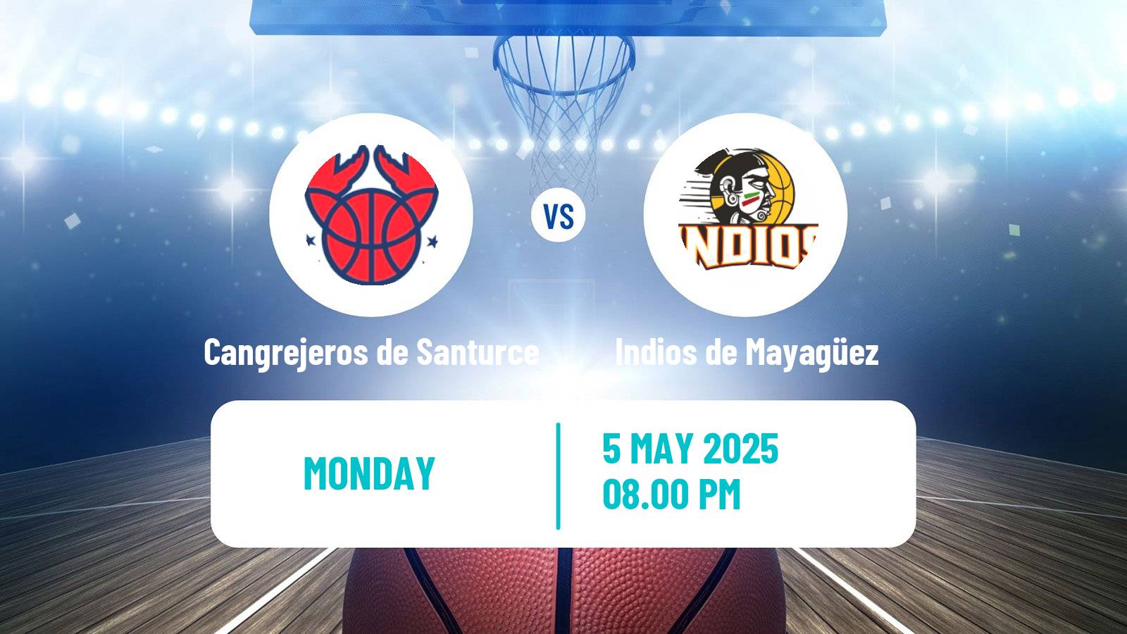 Basketball Puerto Rican BSN Cangrejeros de Santurce - Indios de Mayagüez