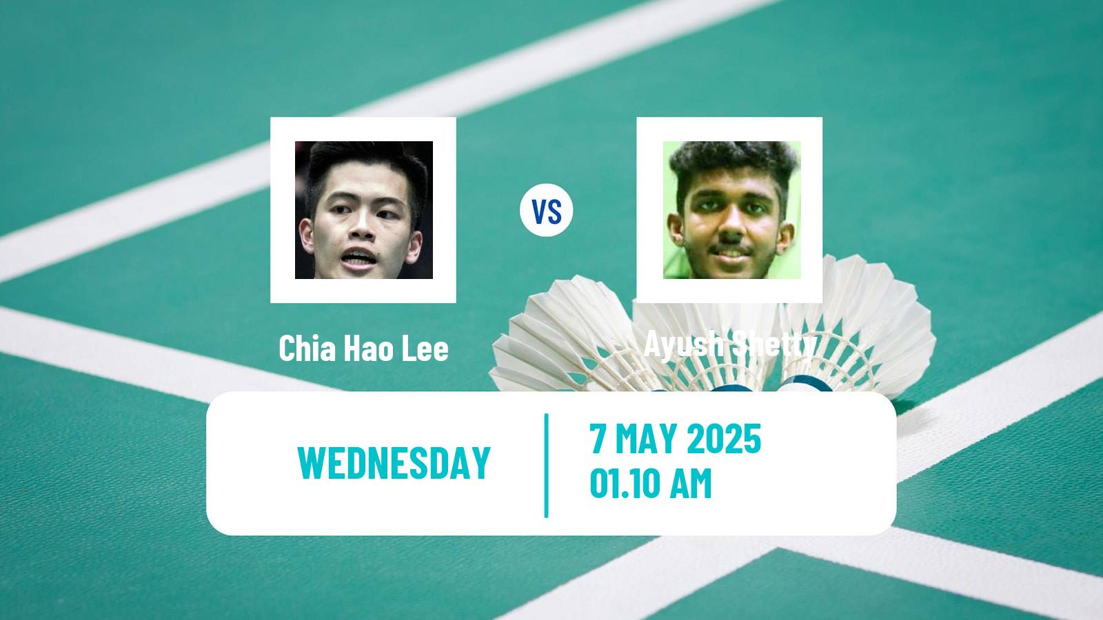 Badminton BWF World Tour Taipei Open Men Chia Hao Lee - Ayush Shetty
