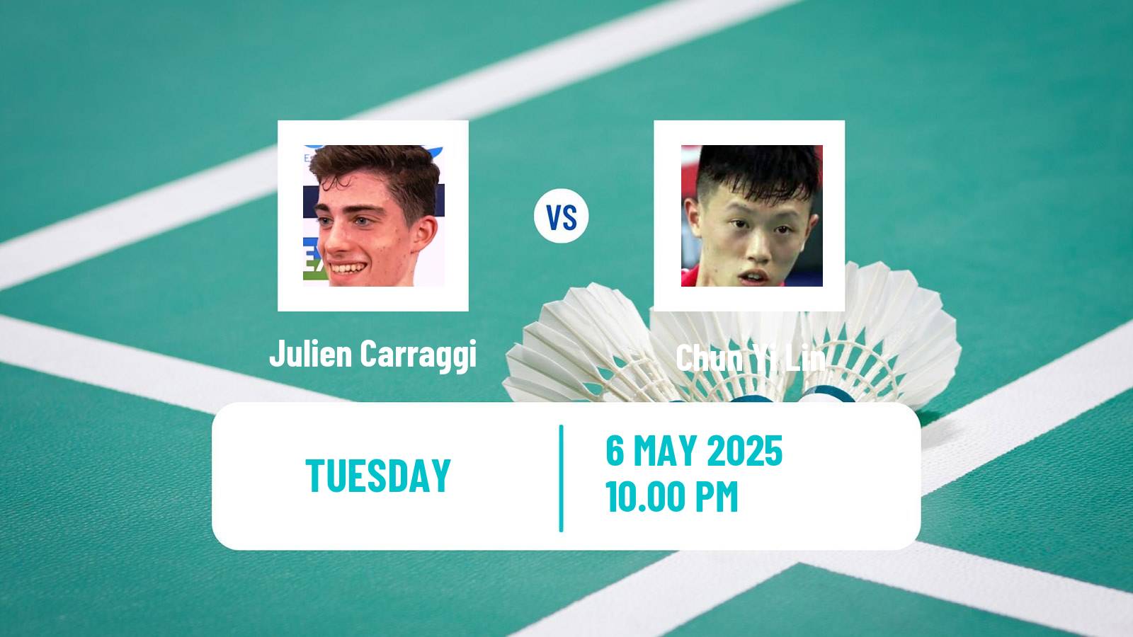 Badminton BWF World Tour Taipei Open Men Julien Carraggi - Chun Yi Lin