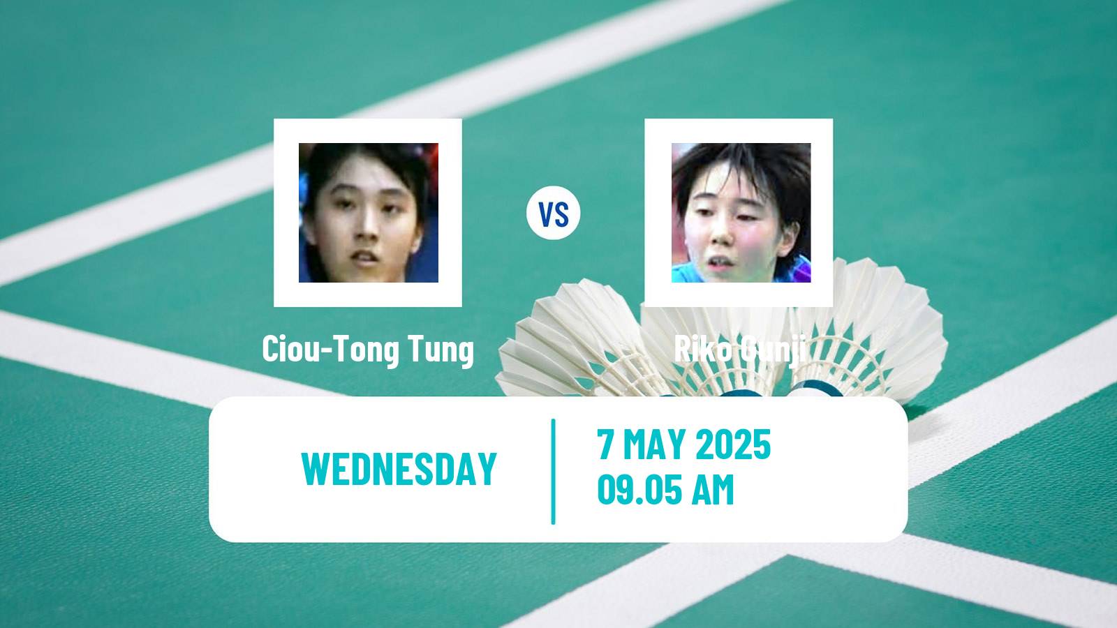 Badminton BWF World Tour Taipei Open Women Ciou-Tong Tung - Riko Gunji