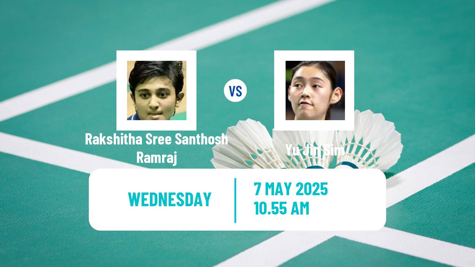 Badminton BWF World Tour Taipei Open Women Rakshitha Sree Santhosh Ramraj - Yu Jin Sim