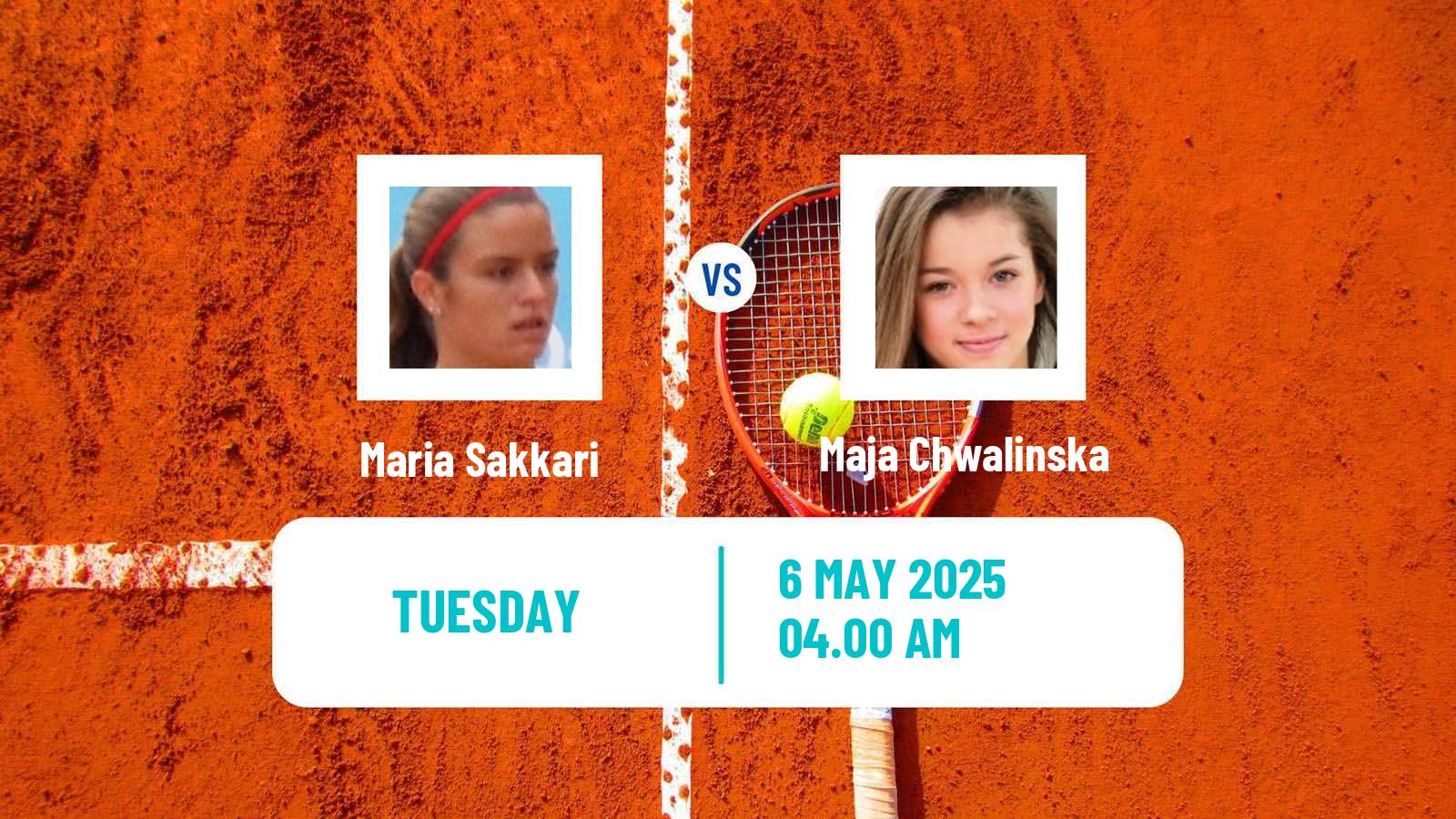 Tennis WTA Roma Maria Sakkari - Maja Chwalinska