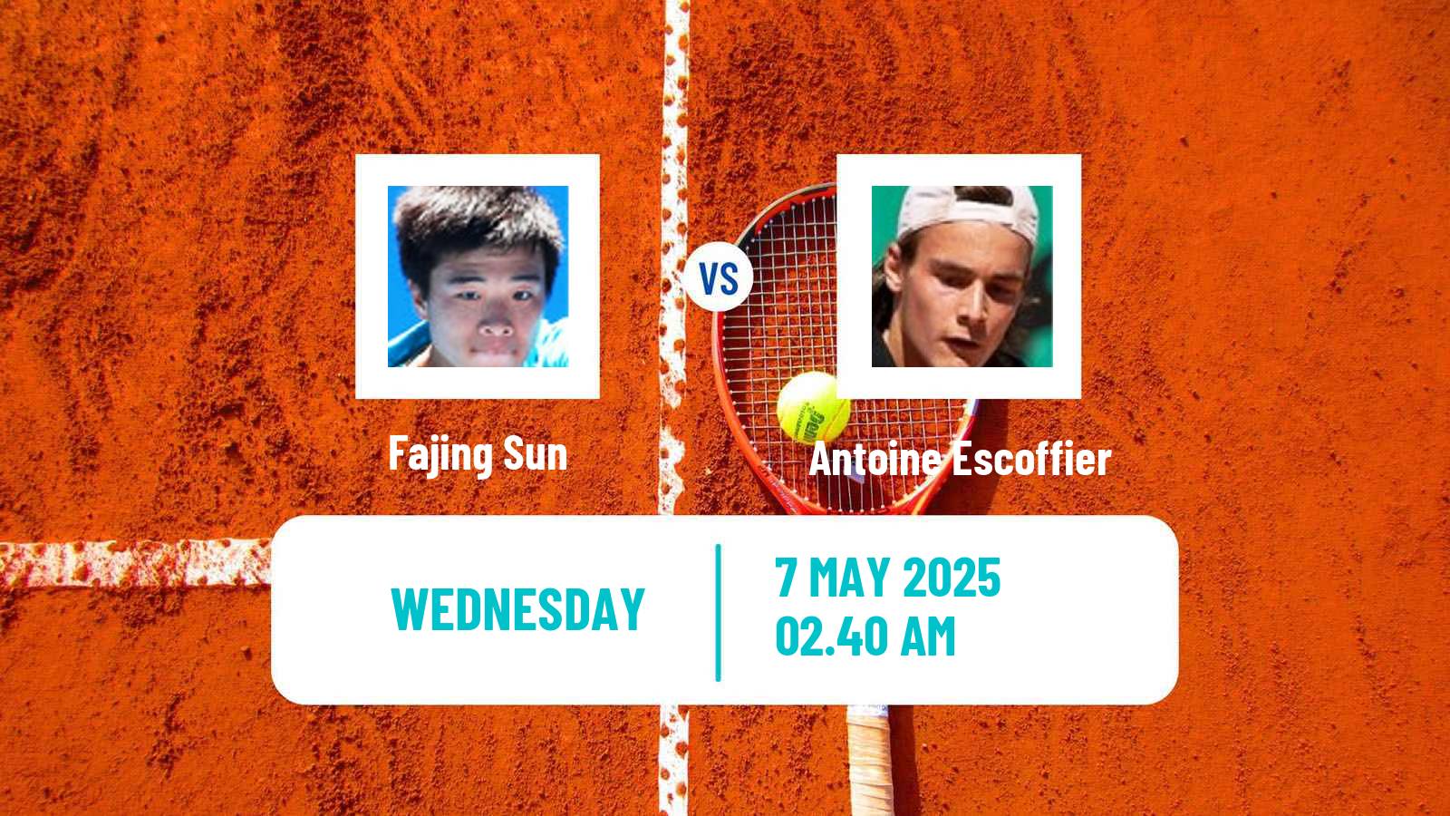Tennis Wuxi Challenger Men Fajing Sun - Antoine Escoffier