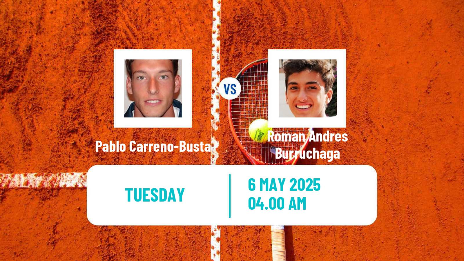 Tennis ATP Roma Pablo Carreno-Busta - Roman Andres Burruchaga