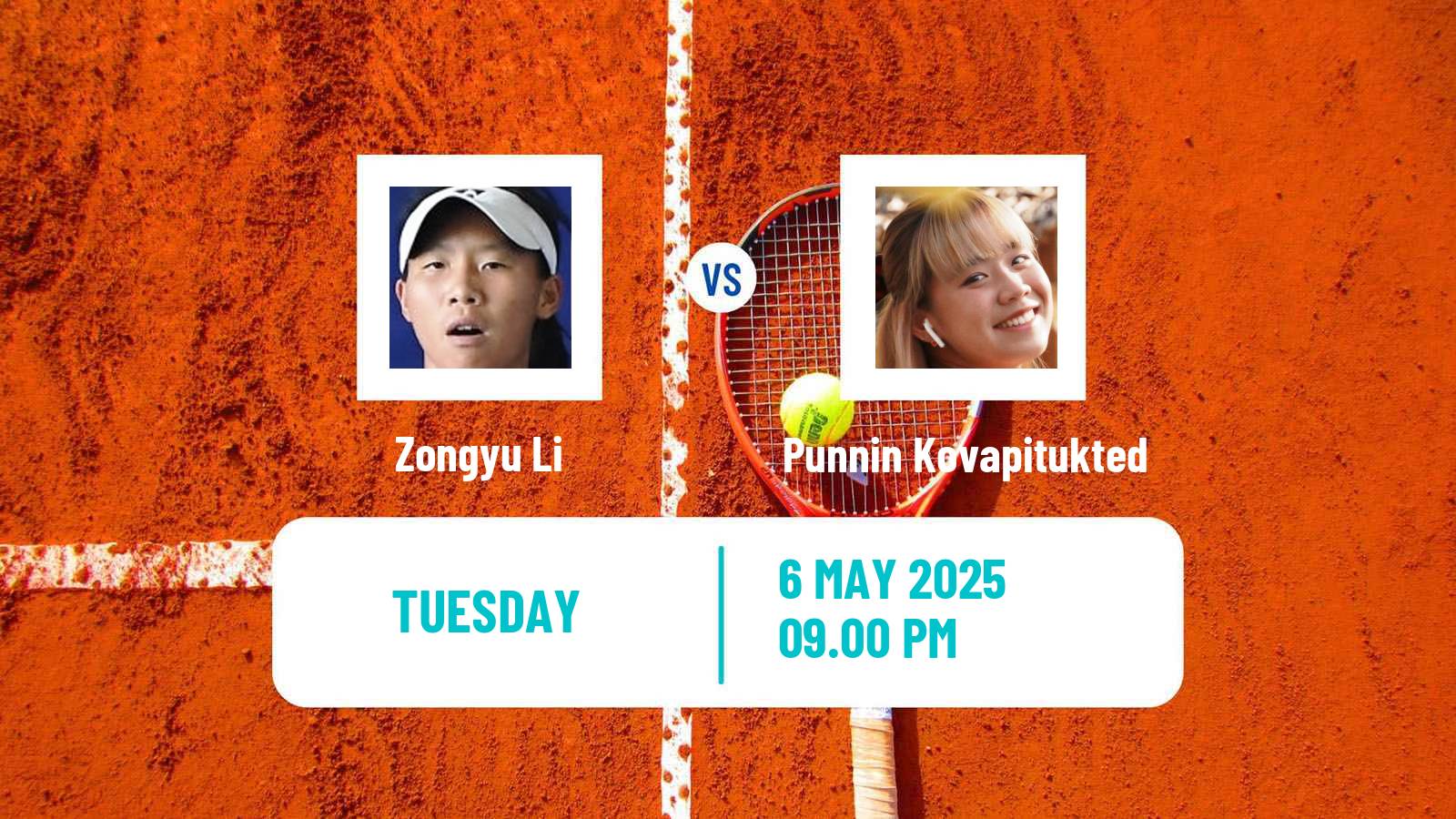 Tennis ITF W35 Goyang 2 Women Zongyu Li - Punnin Kovapitukted