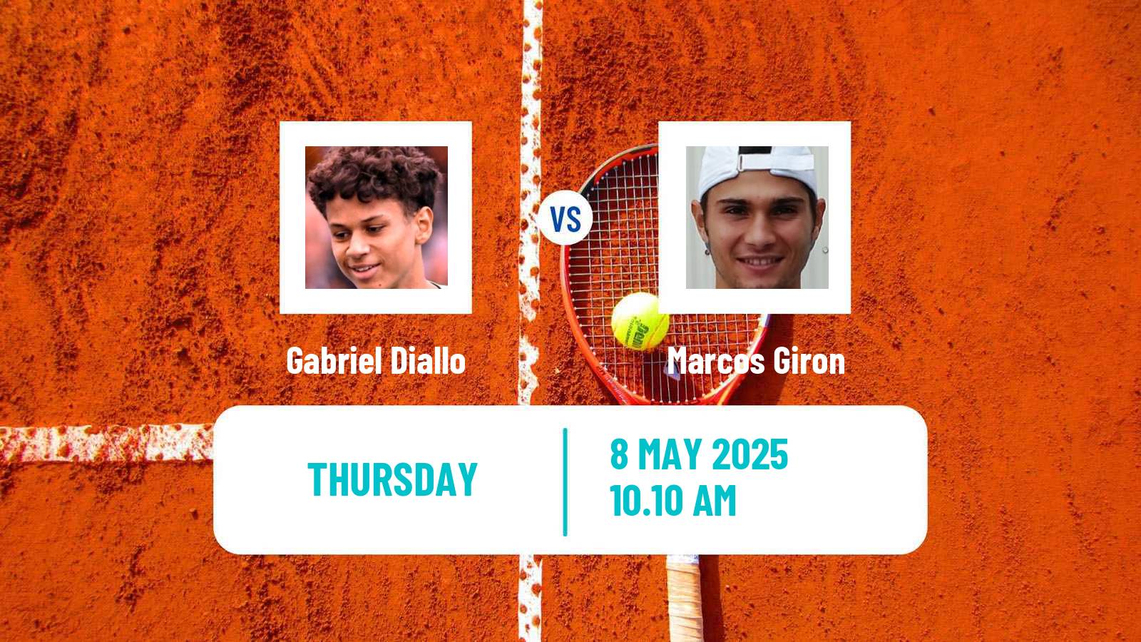 Tennis ATP Roma Gabriel Diallo - Marcos Giron