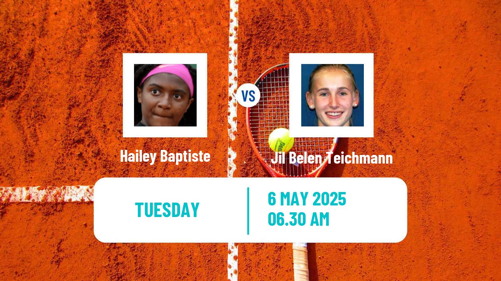 Tennis WTA Roma Hailey Baptiste - Jil Belen Teichmann
