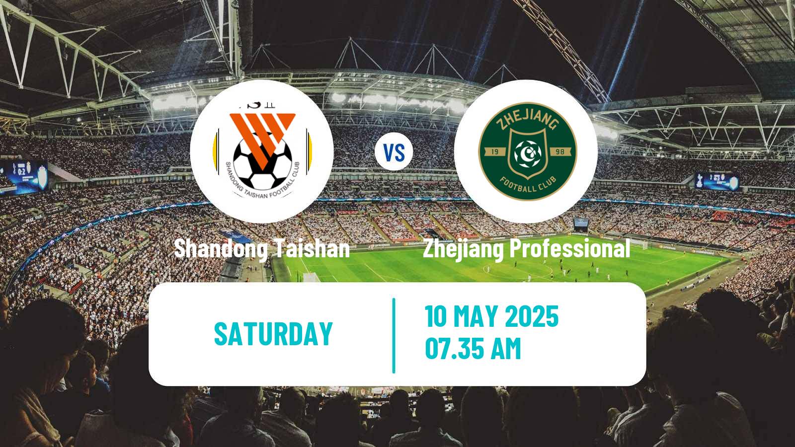 Soccer Chinese Super League Shandong Taishan - Zhejiang Professional