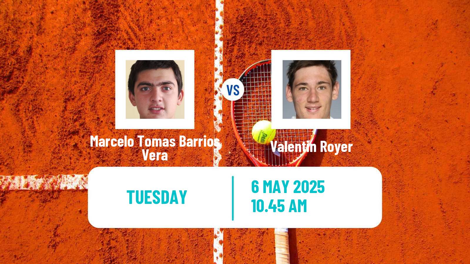 Tennis ATP Roma Marcelo Tomas Barrios Vera - Valentin Royer
