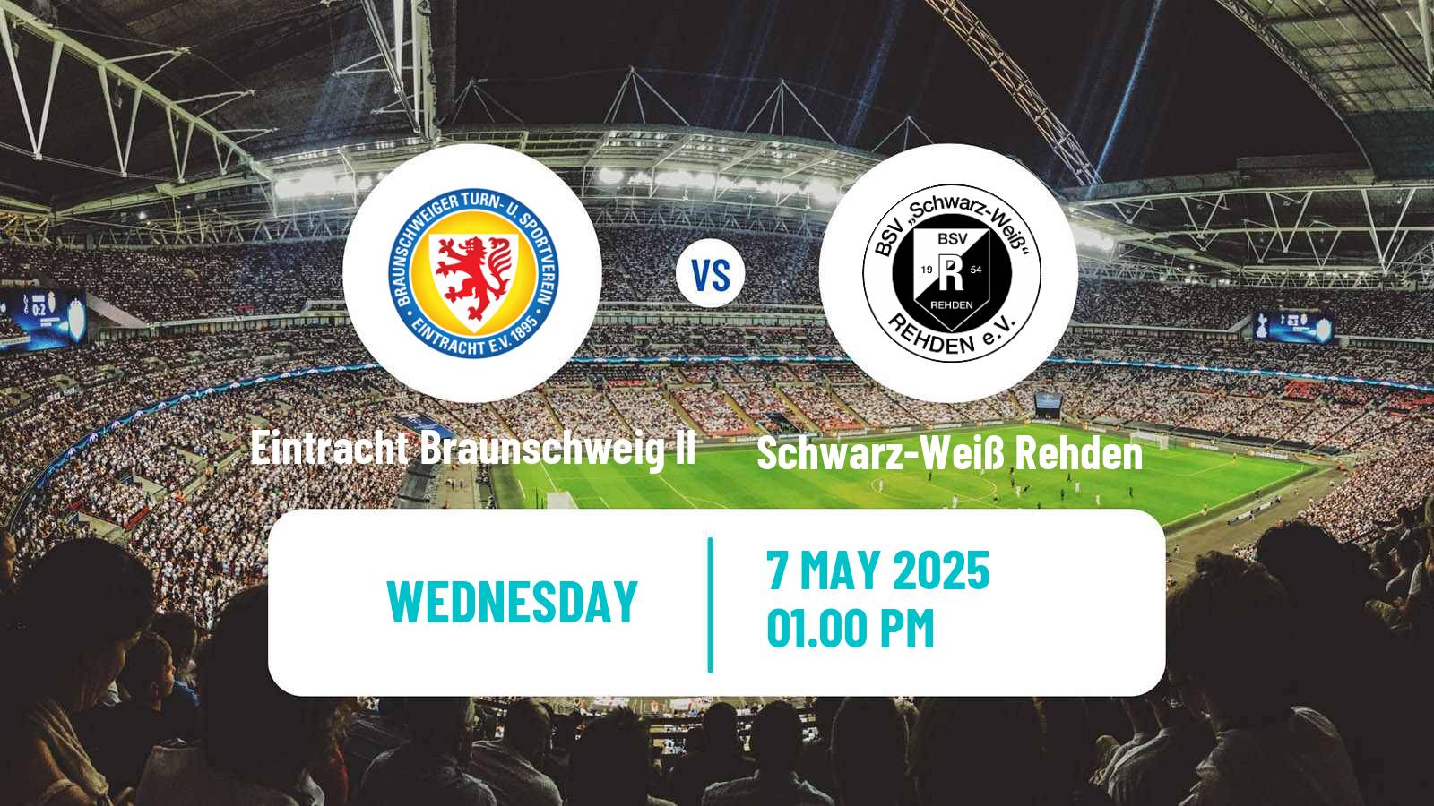 Soccer German Oberliga Niedersachsen Eintracht Braunschweig II - Schwarz-Weiß Rehden