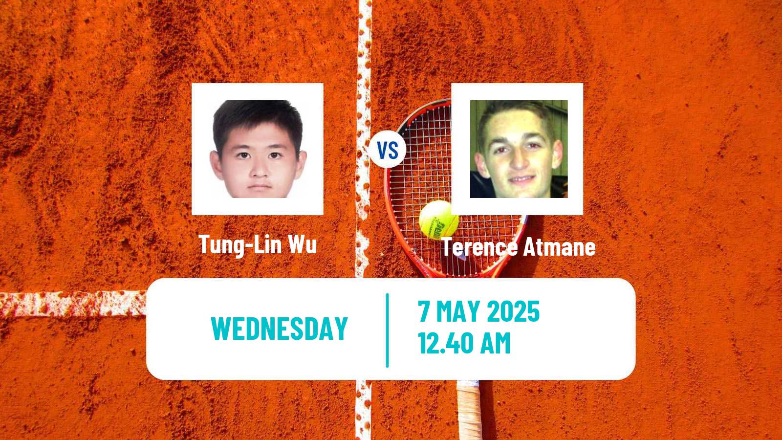 Tennis Wuxi Challenger Men Tung-Lin Wu - Terence Atmane