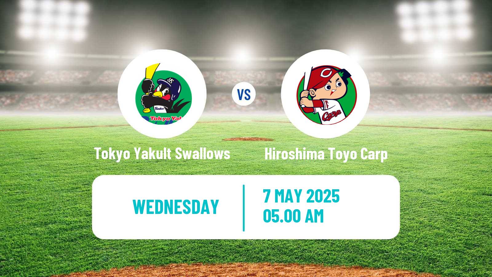 Baseball NPB Tokyo Yakult Swallows - Hiroshima Toyo Carp