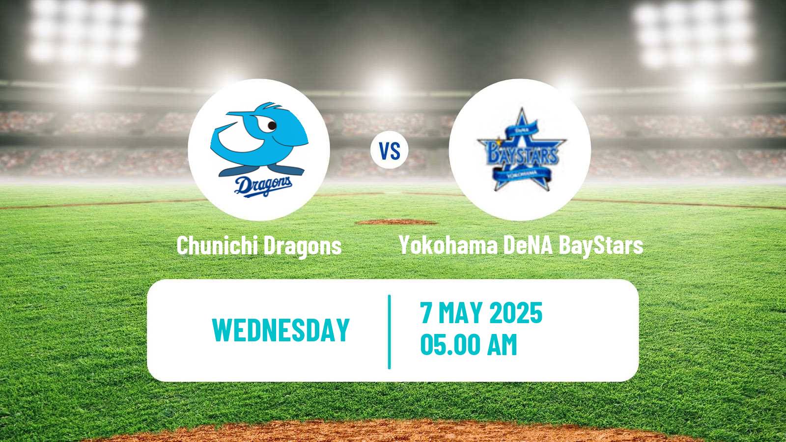 Baseball NPB Chunichi Dragons - Yokohama DeNA BayStars