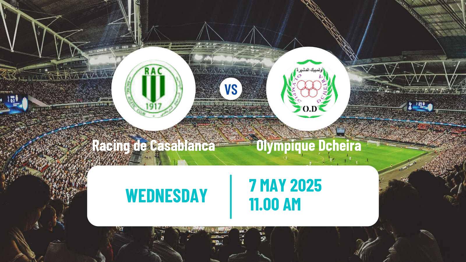 Soccer Moroccan Botola 2 Racing de Casablanca - Olympique Dcheira