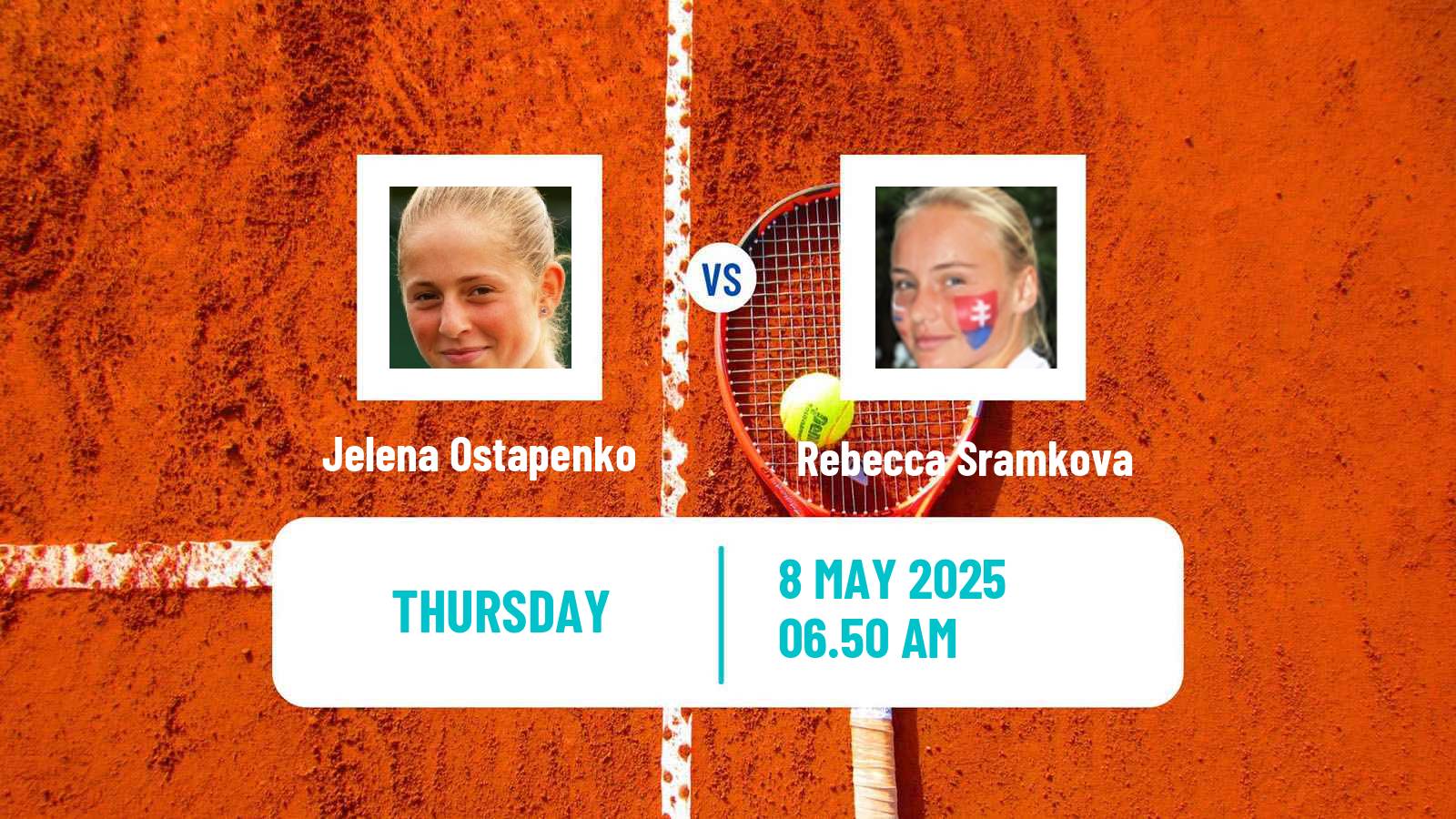 Tennis WTA Roma Jelena Ostapenko - Rebecca Sramkova
