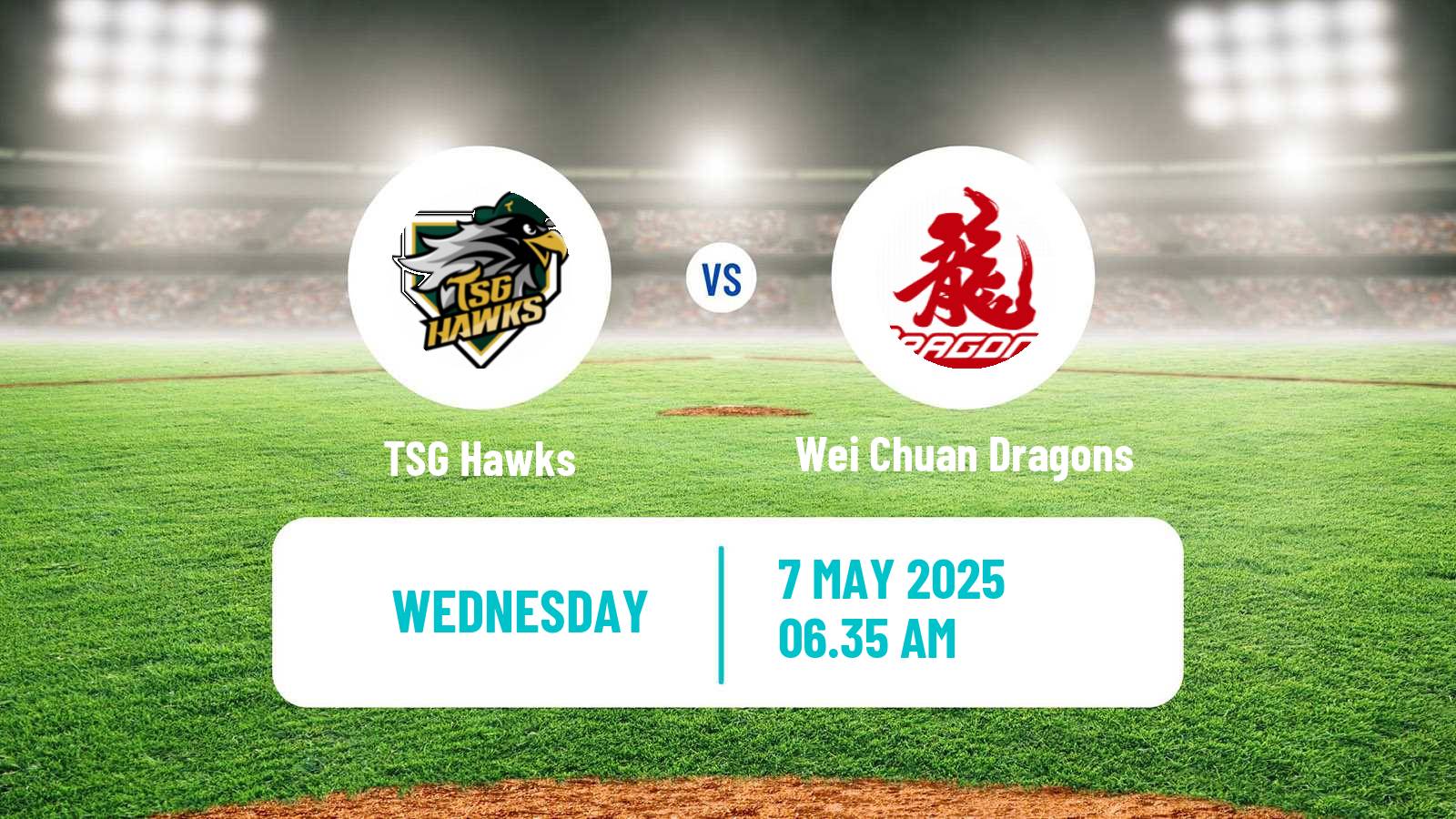 Baseball Taiwan CPBL TSG Hawks - Wei Chuan Dragons
