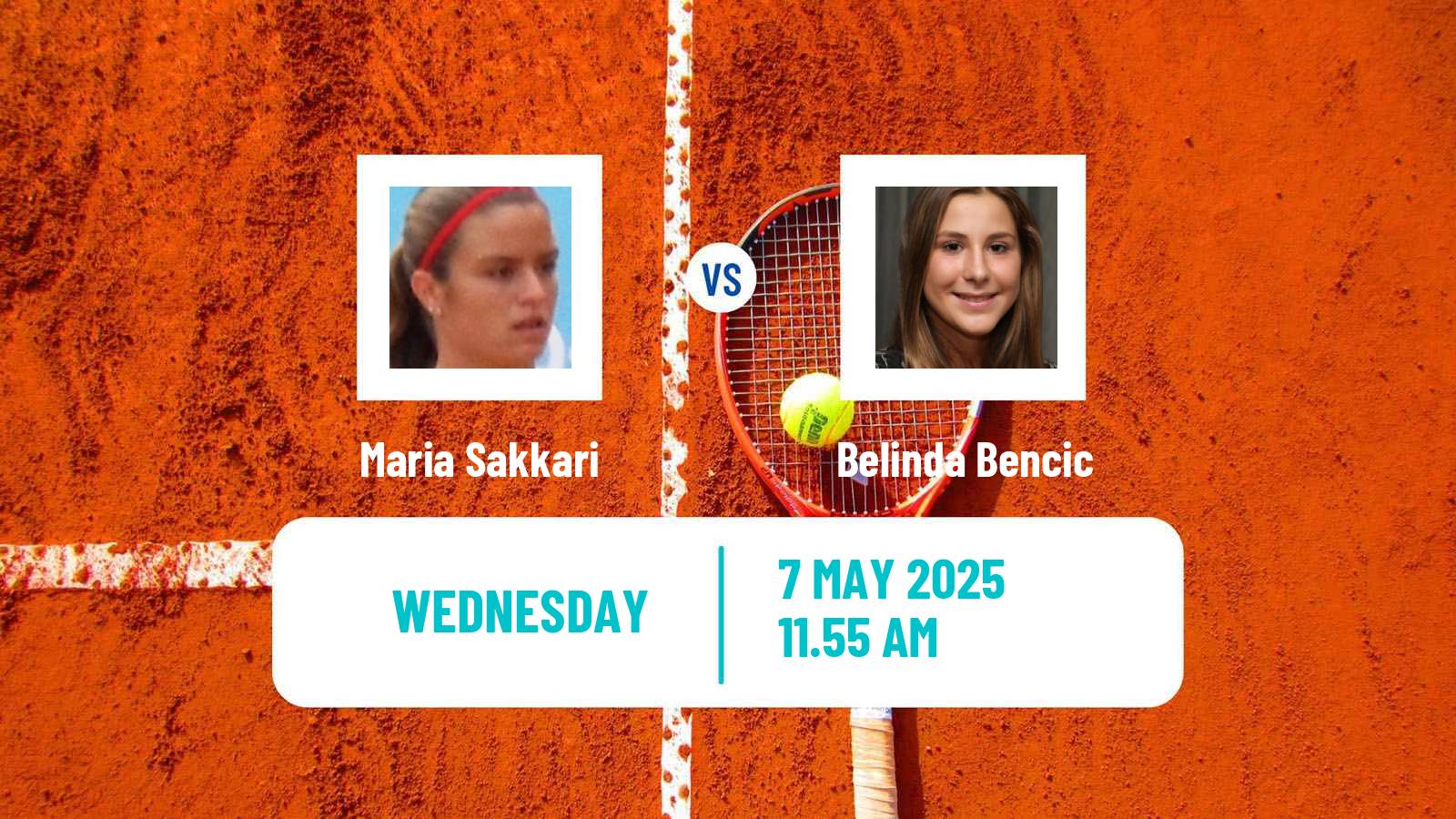 Tennis WTA Roma Maria Sakkari - Belinda Bencic