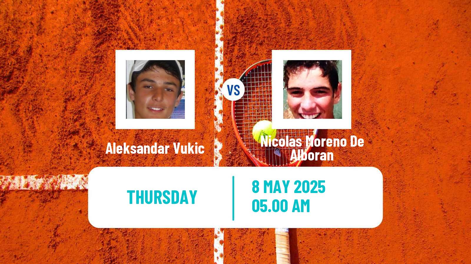 Tennis ATP Roma Aleksandar Vukic - Nicolas Moreno De Alboran