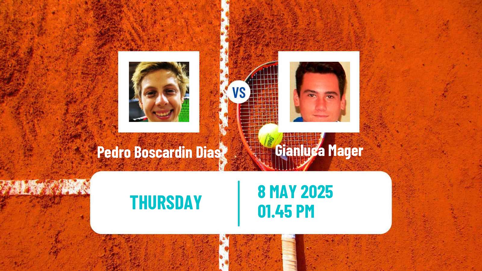 Tennis Santos Challenger Men Pedro Boscardin Dias - Gianluca Mager